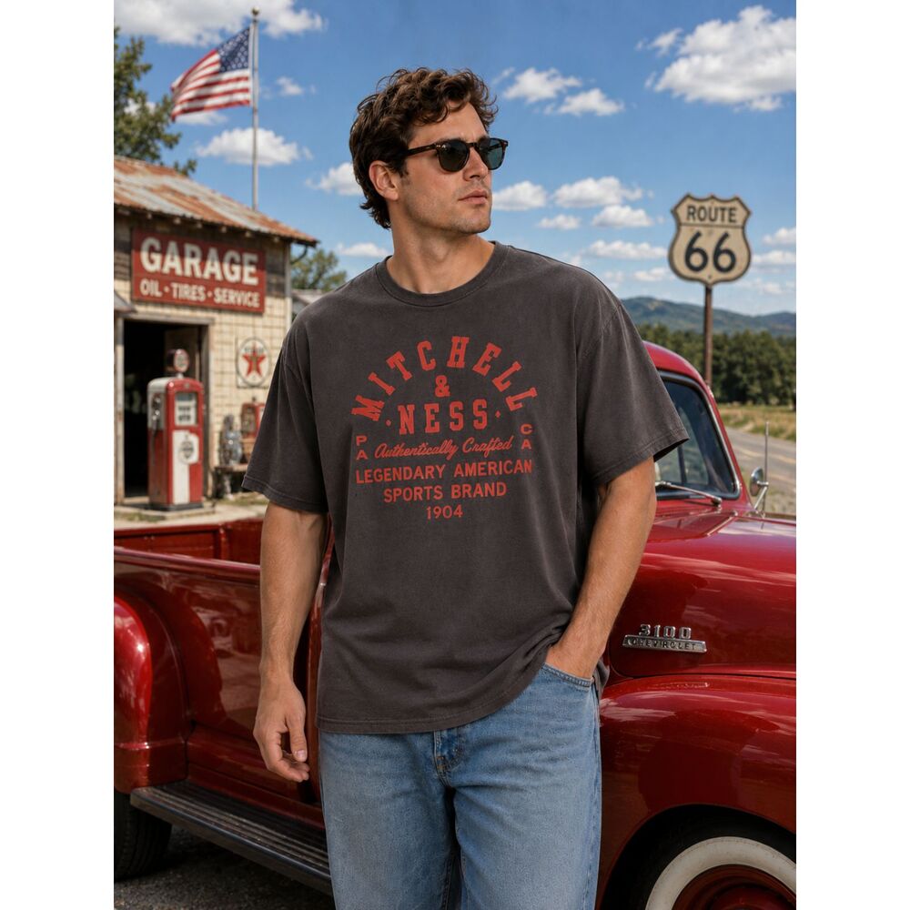 Mitchell & Ness Graphic Tee XXL Gray Red
